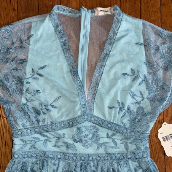NWT Altar’d State Blue Mariska Lace Maxi Dress Sz Small - Picture 10 of 16